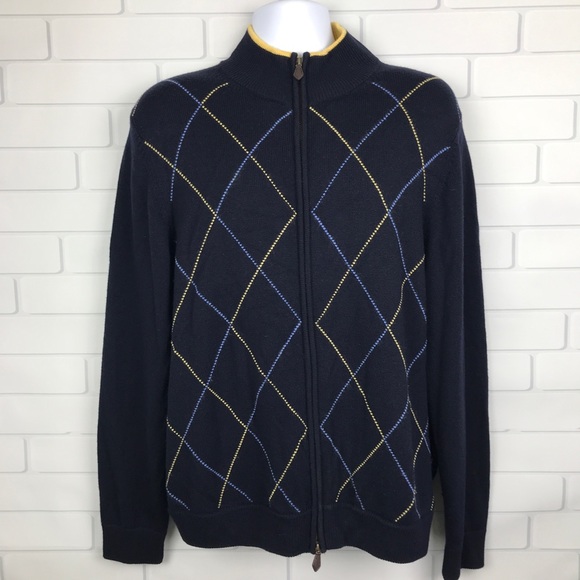 Brooks Brothers Other - Brooks Brothers Merino Wool Zip Up Argyle Sweater